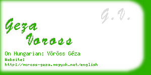 geza voross business card